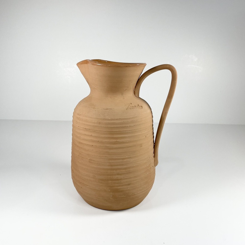 Terraaco Pottery Terracotta Clay Pitcher Gourmet Himark Italy 8" Read